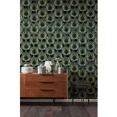Overig Fotobehang Groene Pauw - Groen - 2,80m X 200cm