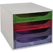 Exacompta Linicolor Ladekastje Kunststof Harlequin 4 Lades 28,4 x 34,8 x 23,4 cm