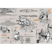 Overig Fotobehang Blueprint - Meerkleurig - 2,54m X 368cm