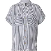 Vero Moda Blouse 'VMBumpy' nachtblauw / wit