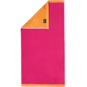 Cawö Handdoek Lifestyle Splash Reversible Pink/Mandarine (Set van 3)