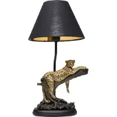 Kare Design tafellamp Relax Leopard, zwart, Woon-/ Eetkamer, Kunststof, Design, tafellamp