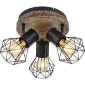 Globo Opbouwspots PRISKA 3-lichts Hout E27 78cm