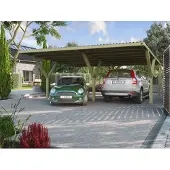 Weka Carport-duo 612 Met Pvc Dak 594x606cm