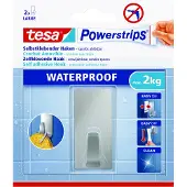 TESA Powerstrips Waterproof Haken L Metaal Rechthoekig