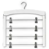Zeller Houten knijphanger 4 niveaus wit hout