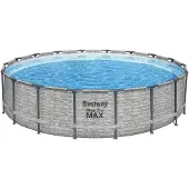 Bestway - Steel Pro MAX - Opzetzwembad inclusief filterpomp - 549x122 cm - Steenprint - Rond