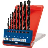 Kwb HSS spiraalborenset DIN 338, 1.0-10.0 mm, 10 delig