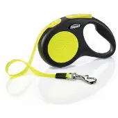 Flexi rollijn new classic neon tape zwart/geel S 5 mtr