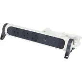 Legrand Steckdosenleiste drehbar 3x Steckdose, USB-A, USB-C, SPD, 1,5m Kabel weiss-schwarz 694508