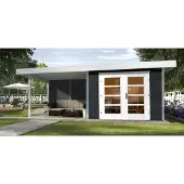 Weka Tuinhuis Met Overkapping 126+ Type B Gr2 Antraciet 300x645cm
