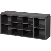Kesper - Schoenenkast - opbergkast - grijs - met zitkussen - 103.5cm