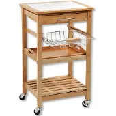 Kesper Keukentrolley Rollwagen, tegels, bamboe, FSC