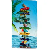 Good Morning Strandlaken Velours Beach Sign 100x180cm - multi
