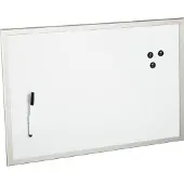 Zeller magnetisch whiteboard/memobord - met grijze rand - 40 x 60 cm - Schoolbord - met stift