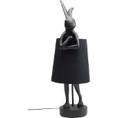 Kare Tafellamp Animal Rabbit, zwart, Woon-/ Eetkamer, Kunststof, Design, Tafellamp