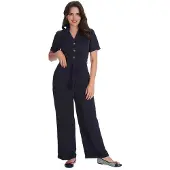 Banned - Pleased As Punch Jumpsuit - L - Blauw