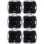 Kopp Athenis wandcontactdozen RA KV inbouw Mat zwart (6 Stuks)