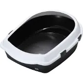 Ebi Space 70 Kattenbak met Rand - Grote Open Kattenbak - Anti-slip Voetjes - 70x56x27cm - Zwart