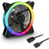 Sharkoon Shark Blades PWM PC-ventilator Zwart (b x h x d) 120 x 25 x 120 mm