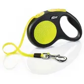 Flexi rollijn new classic neon tape zwart/geel M 5 mtr