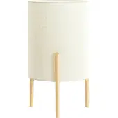 Light & Living Schemerlamp Litto Ø 35cm Houtlook Met Naturel Linnen