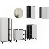 Vicco Badkamermeubelset Karen Antraciet/Wit 6-delig, Model 54720