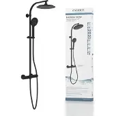 Schutte Regendouche Madura Fresh Hoofddouche Set Opbouw Met Thermostatische Mengkraan Zwart
