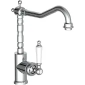 Schutte Old Style Retro Keukenkraan - Mengkraan - Hoge, Draaibare Uitloop - Zijdelingse Greep - Chroom