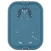 Trixie Brooddoos groot - Mr. Triceratops - RSV Lunchbox voor kinderen - Makkelijk te openen Broodtrommel - 2 vakken - Blauw - Dino