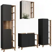 Vicco Karen Badkamermeubelset – 4 delen Sonoma/antraciet
