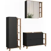 Vicco Badkamermeubelset Karen Sonoma/Antraciet 3-delig, Model 55432