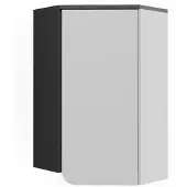 Vicco Karen Hoekwandkast – 60 x 75 cm met deur Antraciet/wit