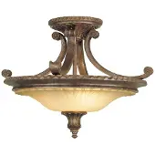 Elstead Lighting Plafondlamp Stirling, dimbaar, brons / oud-messing, Woon-/ Eetkamer, metaal, Antiek, plafondlamp