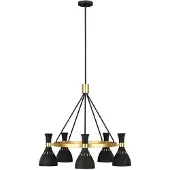FEISS LED Kroonluchter | 5X E27 Max 60W | Dimbaar | Midnight Black / Burnished Brass