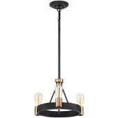 HINKLEY LED Hanglamp Silas | 3X E27 Max 60W | Dimbaar | Aged Zinc & Heritage Brass