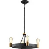 HINKLEY LED Hanglamp Silas | 4X E27 Max 60W | Dimbaar | Aged Zinc & Heritage Brass