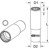 Ks Tools 3/8" CHROMEplus doppen, 12-kant, lang, 9/16"