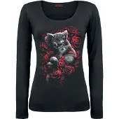 Spiral - Gothic Shirt met lange mouwen - Bed of Roses - S tot XXL - voor Vrouwen - zwart - Maat L