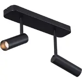 QAZQA Afgeronde plafondspot zwart GU10 35mm 2-lichts draaibaar en kantelbaar - Kate