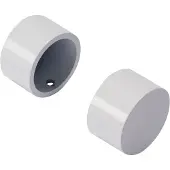 DecoMode Gordijnknop Cap Wit Hoogglans 20mm - 2 Stuks