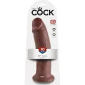 King Cock 10 - grote dildo met zuignap (25 cm, bruin)