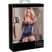 Abierta Fina - glinsterende kettingtop en string (zwart) - 85B/L