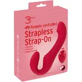 You2Toys - strapless strap-on vibrator - afstandsbediening - rood