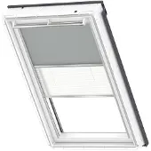 Velux verduisterend rolgordijn met plisse DFD U04 0705S grijs / wit
