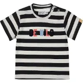 Dirkje T-shirt donkerblauw Jongens Katoen Ronde hals Streep - maat 80