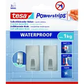 TESA Powerstrips Waterproof Haken S Metaal Rechthoekig 2stk