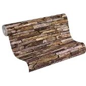 AS-Creation Vliesbehang 9142-17 Best of Wood'n Stone 2 steenoptiek bruin/grijs