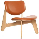 Tom Dixon Slab Lounge Stoel Natural Cognac Leather