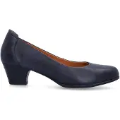 No Stress Donkerblauwe leren pumps | Maat 37